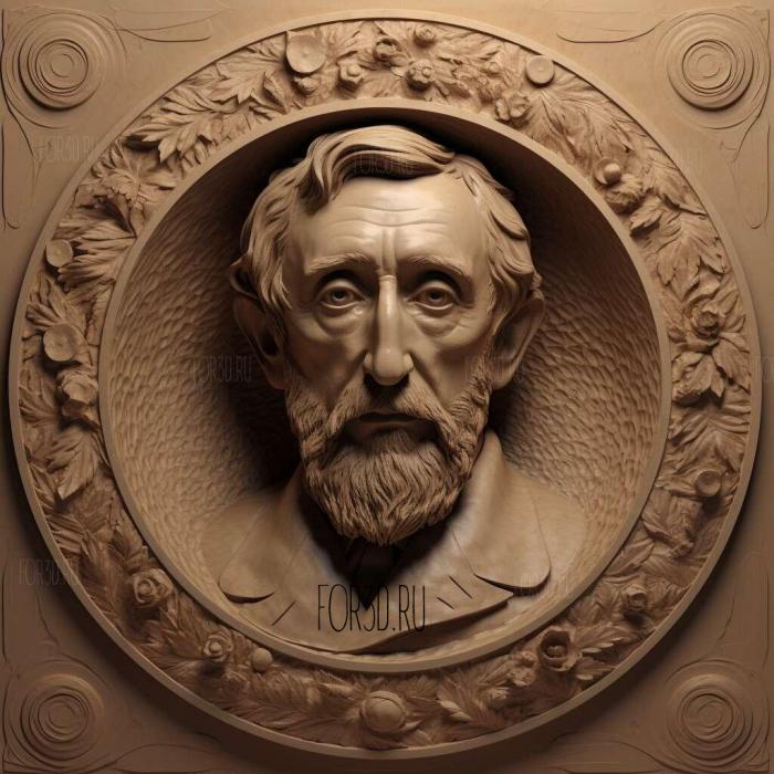 Henry Thoreau 3 stl model for CNC